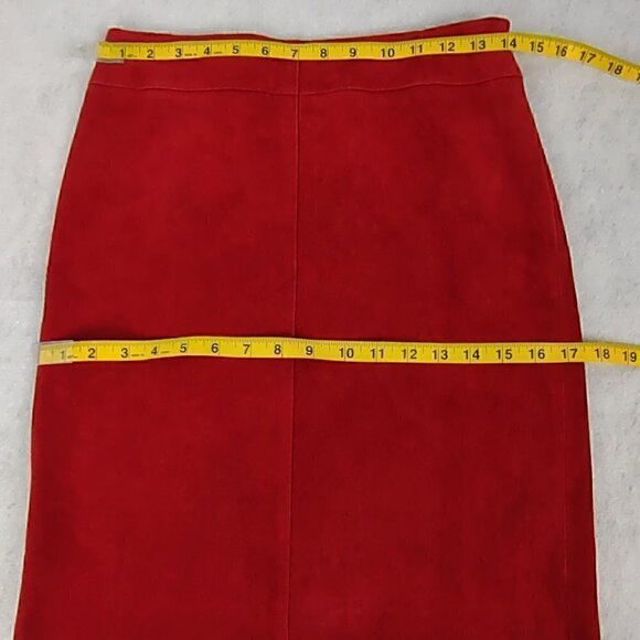 Express Women's Red Leather Skirt. Size 3/4 - Picture 5 of 8